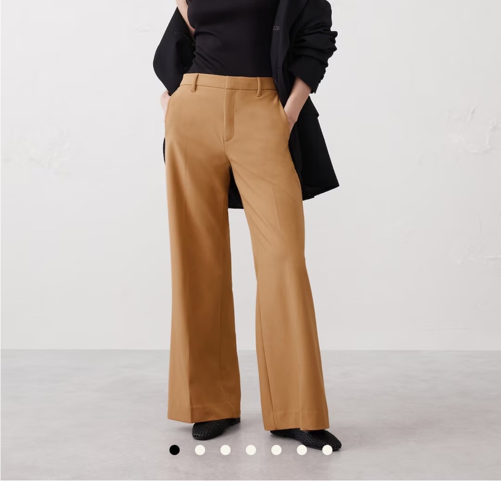 Banana republic wide leg sculpted trouser tan camel size 18